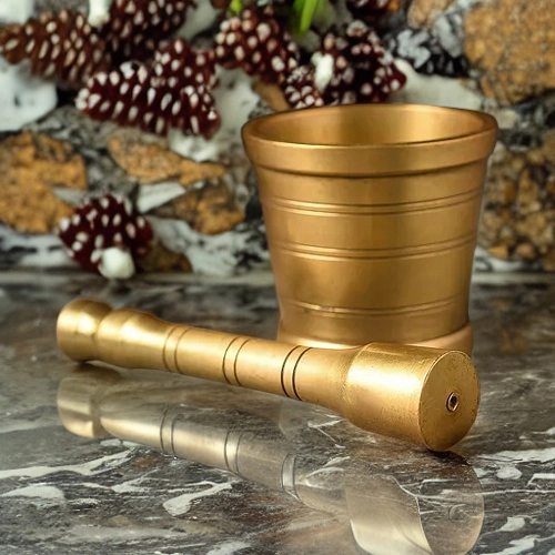 Brass Mortar Pestle/PITAL Hand Smasher Kitchen Khalbatta Okhli Masher