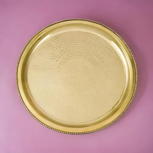 Brass Hammered Thali | Brass Dinner Plate | Brass Pooja Thali