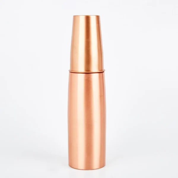 Pure Copper Matt Finished Lacquer Coated Water Bottle With Built-in Glass, Drinkware, 950 ML - Image 2