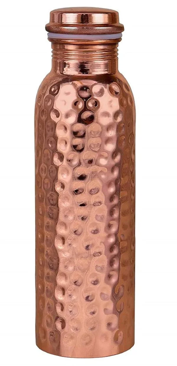 Pure Copper Hammered Design Water Bottle, Health Benefits, Drinkware - 1000ml - Image 7