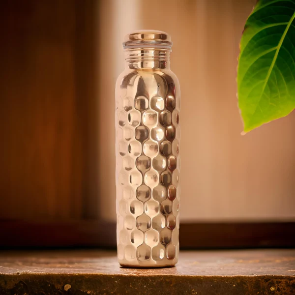 Pure Copper Diamond Design Water Bottle, Health Benefits, Drinkware - 1000ml - Image 6