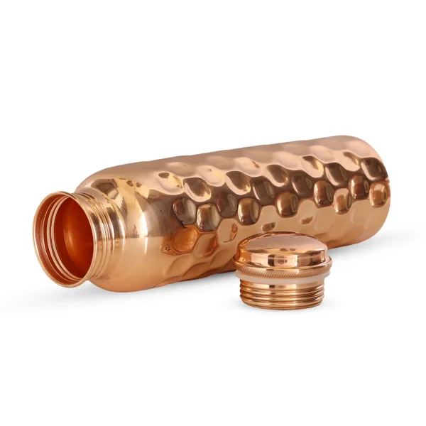 Pure Copper Diamond Design Water Bottle, Health Benefits, Drinkware - 1000ml - Image 2