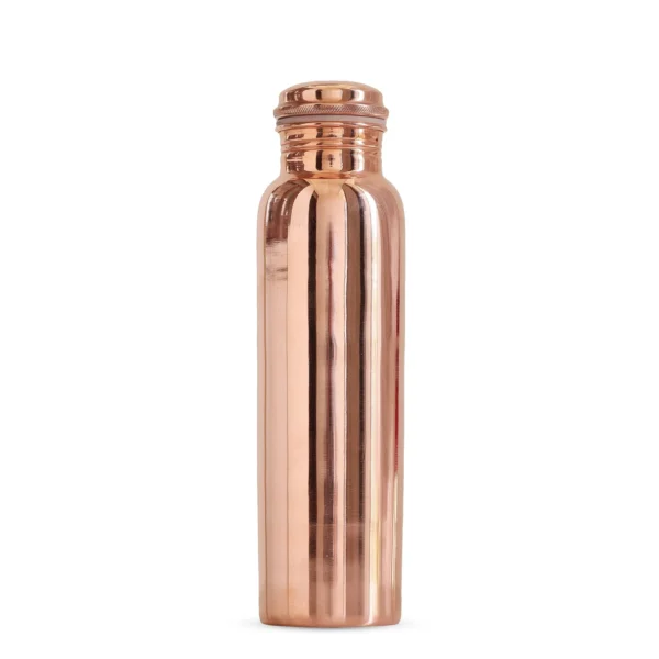 Pure Copper Plain Shine Finish Leak Proof Water Bottle, Drinkware- 1000ml - Image 3